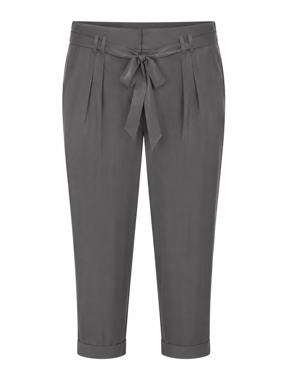 Express Design Studio NWT 100% silk cropped grey trouser pants, size 12